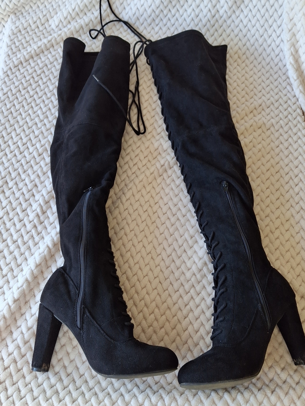 Women's Wild Diva Amaya Thigh High Heel Boots. Size: 7.5